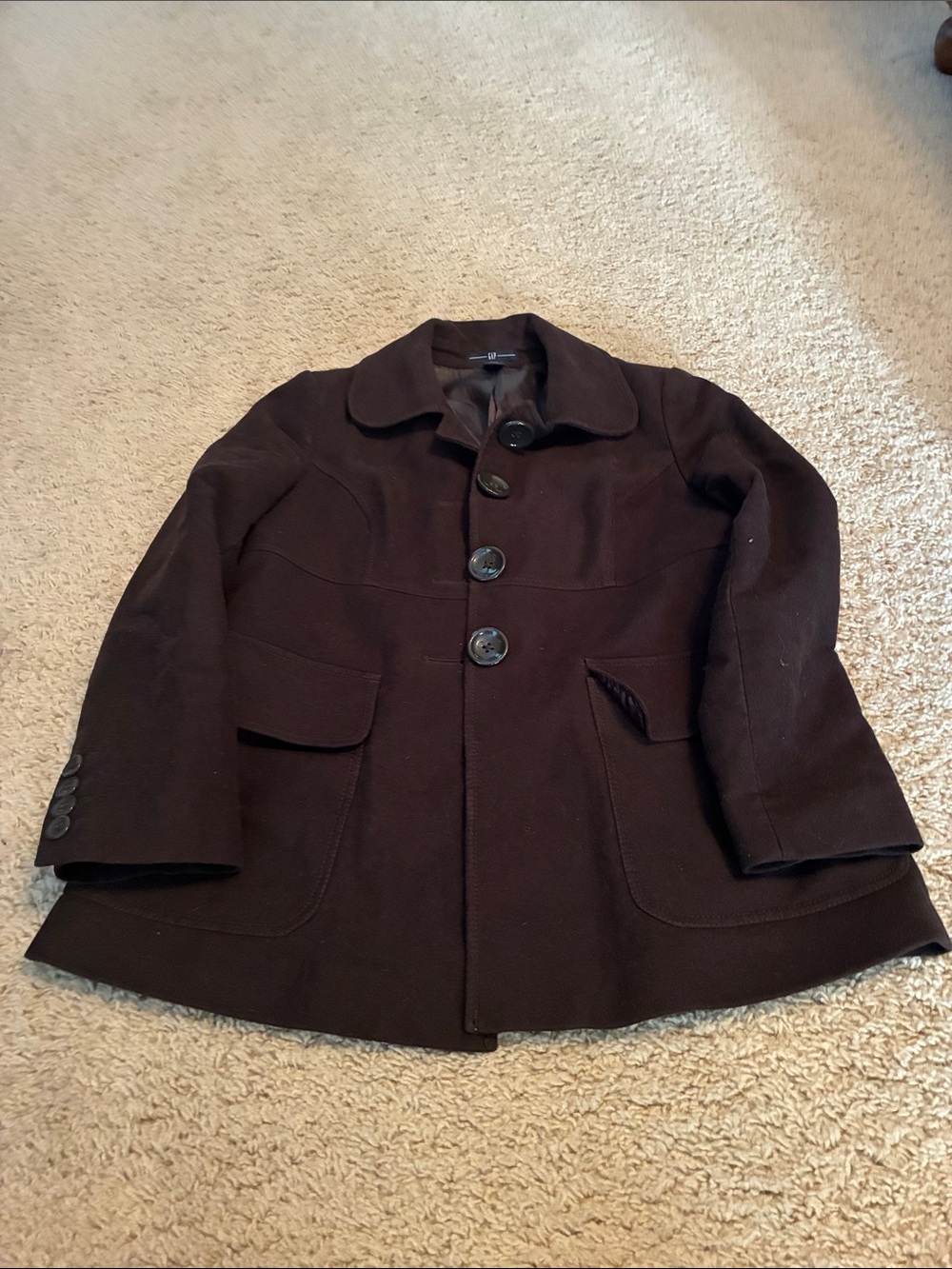 GAP Dark Brown Pea Coat (size small petite)